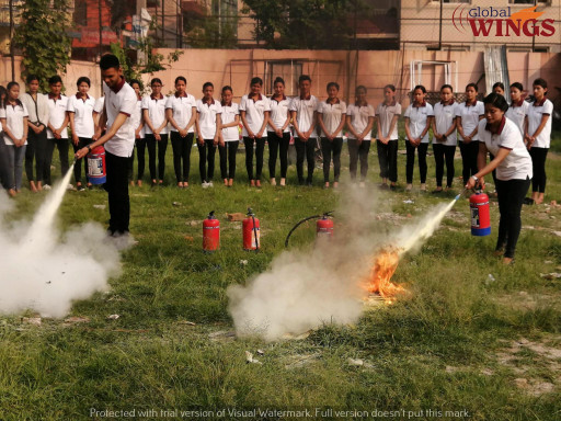 Global Wings-Nepal's No.1 International Airhostess Training Fire Fighting